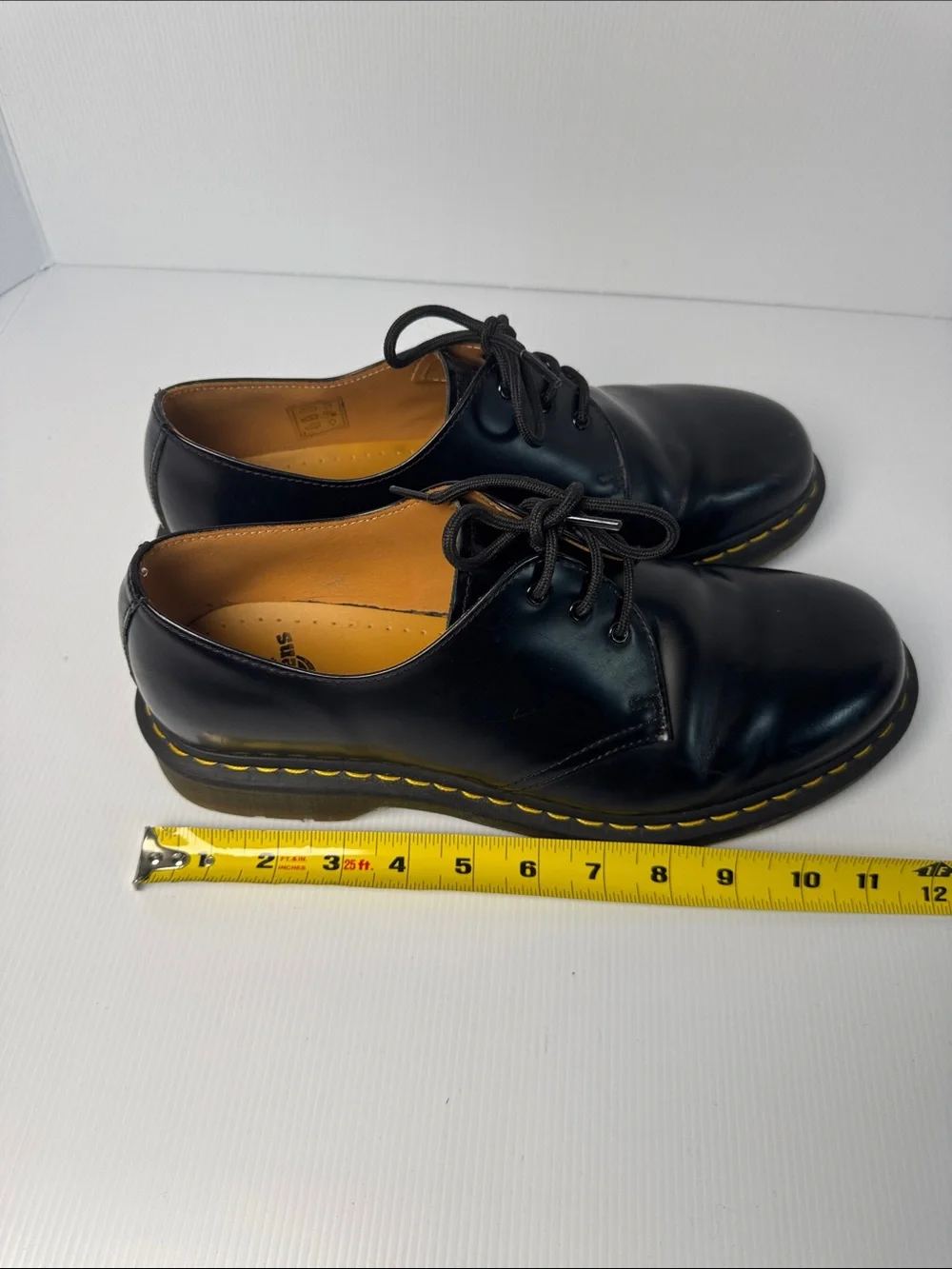 DR. MARTENS Men's Black Smooth Leather 3 Hole Lace-Up Oxford Shoes US 11 EU 45
